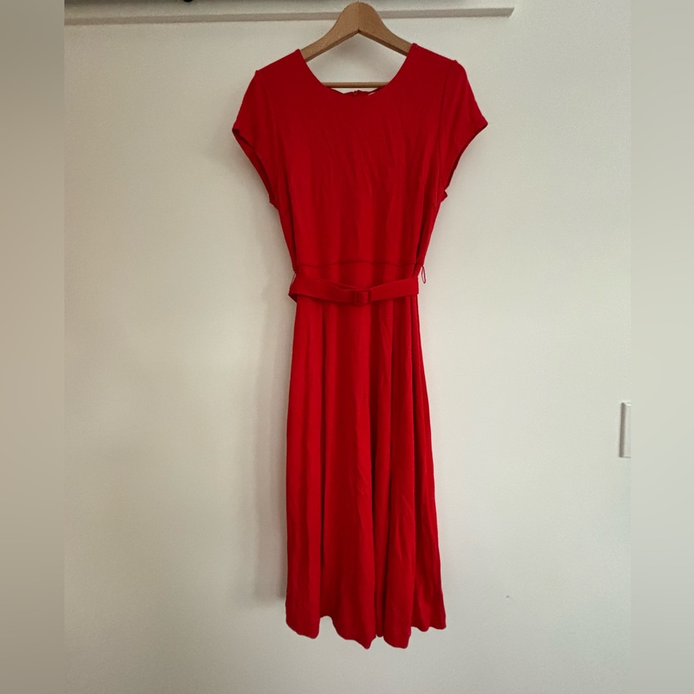 Boden Jersey Knit Red Midi Dress size 12L